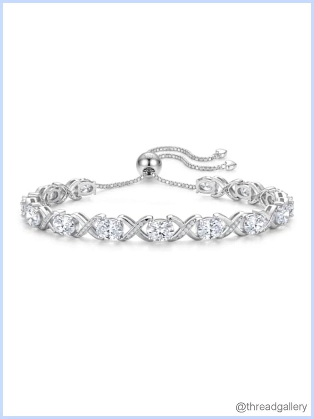 7.5 CT Oval Moissanite Infinity Knot Tennis Bracelet, 925 Sterling Silver,